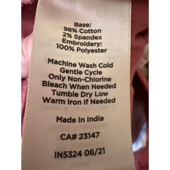 Talbots Stretch Corduroy Straight Leg Mallard Embroidered Pants Size 4 Petite - Picture 9 of 9